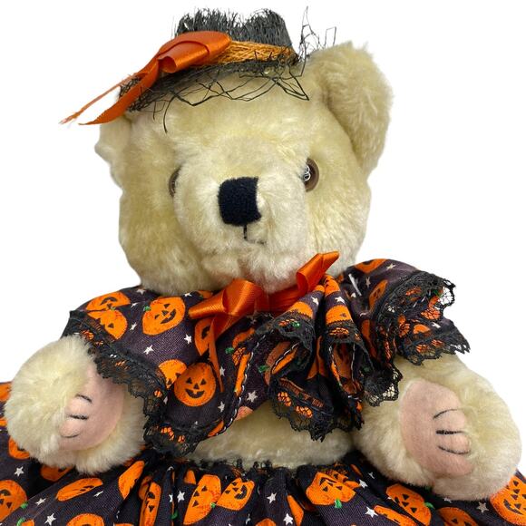 Vintage Halloween Bear Stuffed Animal Plush 11" Holiday Stuffed Animal - Picture 2 of 10